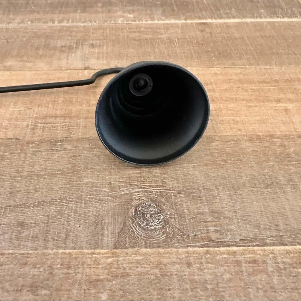 Classic Matte Black Candle Snuffer Bell Shaped Metal 7.5 inches Long